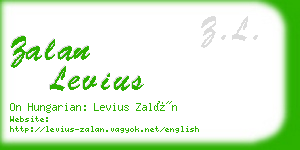 zalan levius business card